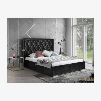 The Range Andrea Upholstered Plush Velvet Bed Frame - Black / Superking