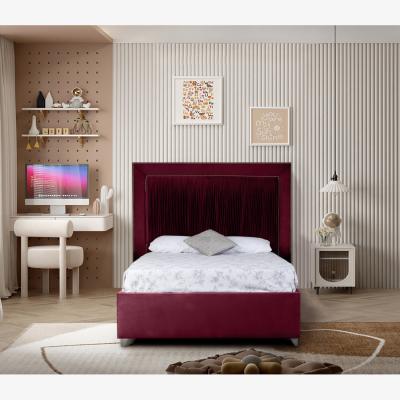 The Range Canterbury Plush Velvet Bed Frame - Maroon / Superking