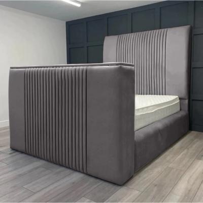 The Range Emri Plush TV Bed Frame - Silver / Superking