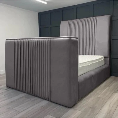 The Range Emri Plush TV Bed Frame - Silver / Superking