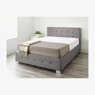 The Range Aspire End Lift Ottoman Storage Bed Super King, Grey Linen - Grey Linen Fabric