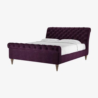 Sofa.com Knightsbridge Super King Bed in Plum Smart Velvet - sofa.com