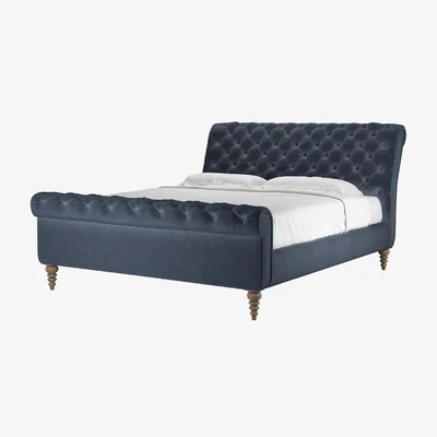 Sofa.com Knightsbridge Super King Bed in Skyfall Cotton Matt Velvet