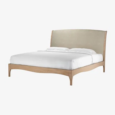 Sofa.com Emilia Super King Bed in Pampas Hygge Smart Linen