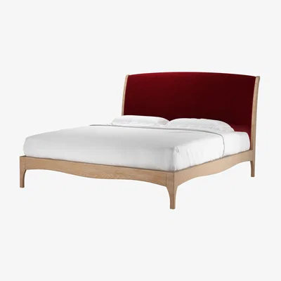 Sofa.com Emilia Super King Bed in Claret Cotton Matt Velvet - sofa.com