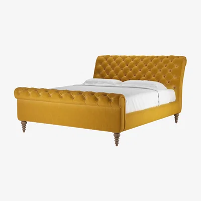 Sofa.com Knightsbridge Super King Bed in Butterscotch Cotton Matt Velvet - sofa.com