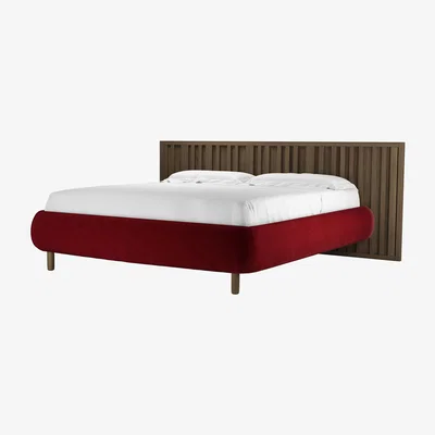 Sofa.com Florence Super King Bed in Claret Cotton Matt Velvet - sofa.com