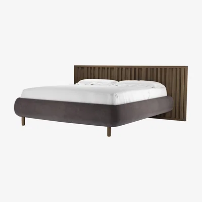 Sofa.com Florence Super King Bed in Shale Aquaclean Clever Velvet