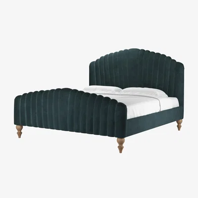 Sofa.com Bella Super King Bed in Deep Forest Aquaclean Clever Velvet