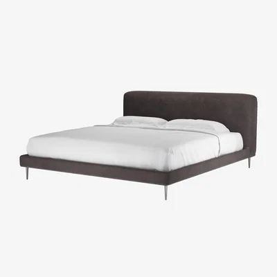 Sofa.com Lucy Super King Bed in Shale Aquaclean Clever Velvet