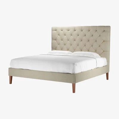 Sofa.com Rosalie 150cm Super King Bed in Pampas Hygge Smart Linen