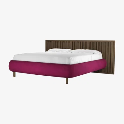 Sofa.com Florence Super King Bed in Persian Rose Smart Velvet