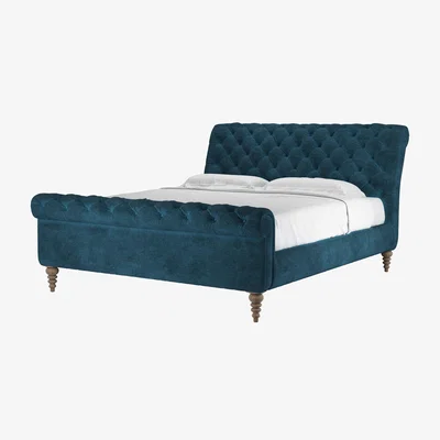 Sofa.com Knightsbridge Super King Bed in Mineral Mist Speckled Chenille