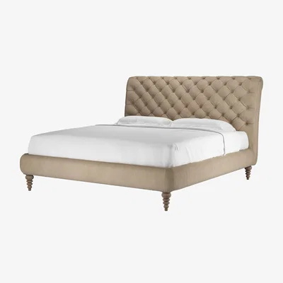 Sofa.com Knightsbridge without Footboard Super King Bed in Fawn Aquaclean Clever Velvet