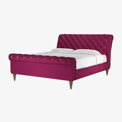 Sofa.com Knightsbridge Super King Bed in Persian Rose Smart Velvet