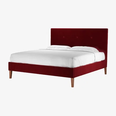 Sofa.com Avery 130cm Super King Bed in Claret Cotton Matt Velvet - sofa.com