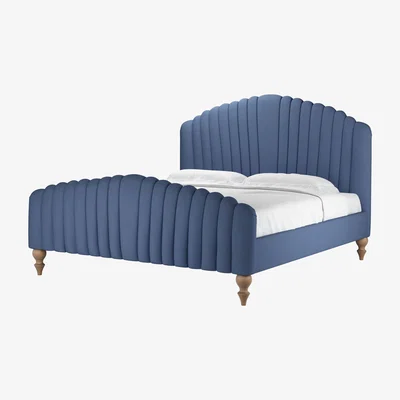 Sofa.com Bella Super King Bed in Oxford Blue Brushed Linen Cotton - sofa.com