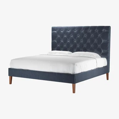 Sofa.com Rosalie 150cm Super King Bed in Skyfall Cotton Matt Velvet