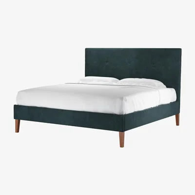 Sofa.com Avery 130cm Super King Bed in Deep Forest Aquaclean Clever Velvet