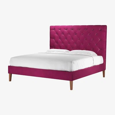 Sofa.com Rosalie 150cm Super King Bed in Persian Rose Smart Velvet