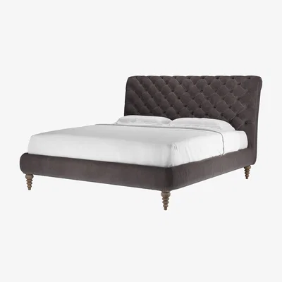 Sofa.com Knightsbridge without Footboard Super King Bed in Shale Aquaclean Clever Velvet