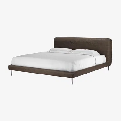 Sofa.com Lucy Super King Bed in Walnut Antique Leather - sofa.com