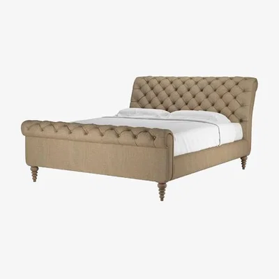 Sofa.com Knightsbridge Super King Bed in Flax Pure Belgian Linen - sofa.com