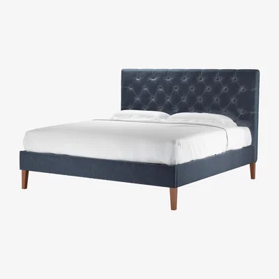 Sofa.com Rosalie 130cm Super King Bed in Skyfall Cotton Matt Velvet