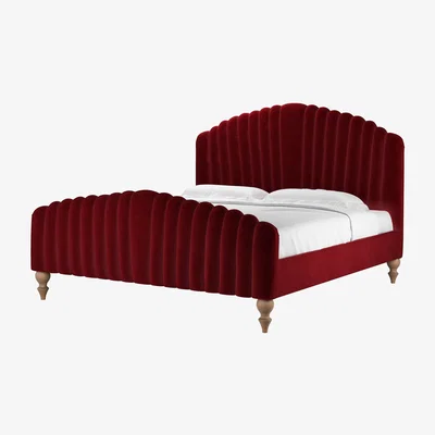 Sofa.com Bella Super King Bed in Claret Cotton Matt Velvet - sofa.com