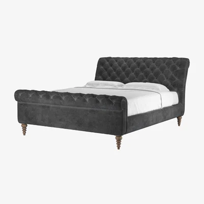 Sofa.com Knightsbridge Super King Bed in Raven Speckled Chenille