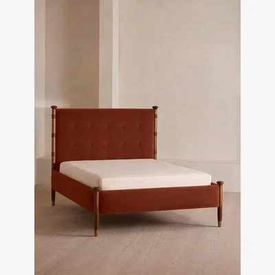 Soho Home Paolo Bed, Super king, Velvet, Rust