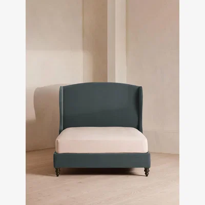 Soho Home Rivas Bed, Super King, Velvet, Grey Blue