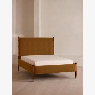 Soho Home Paolo Bed, Super king, Velvet, Mustard