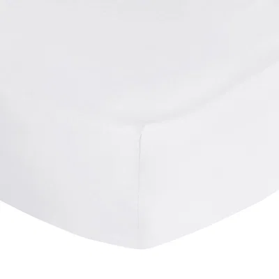 Amara Essentials - Egyptian Cotton Sateen Fitted Sheet - White - Double
