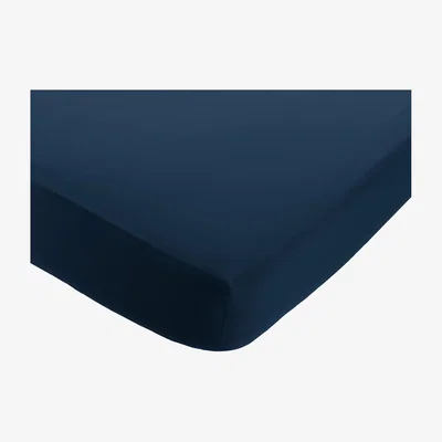 Habitat Habitat Linen Petrol Blue Fitted Sheet - Double