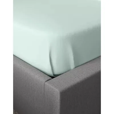 Marks & Spencer M&S Unisex Egyptian Cotton 400 Thread Count Sateen Flat Sheet - DBL - Duck Egg, Duck Egg,Pearl Grey,Light Cream