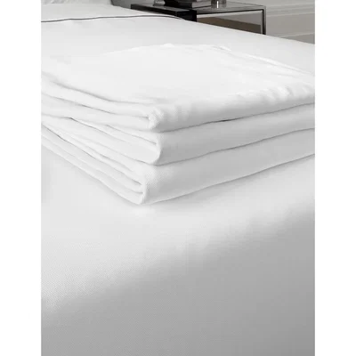 Marks & Spencer M&S Easycare Percale Flat Sheet - DBL - Soft White, Soft White,Teal,Dove,Silver Grey,Light Putty,Aqua,Light Cream,White,Blue Denim