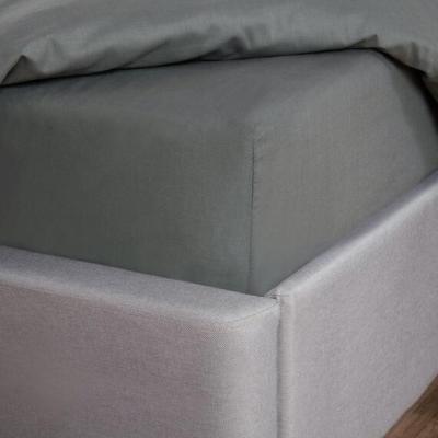 The Range OHS Luxury Plain Dye 100 Cotton 300TC Fitted Sheet - Dark Grey / Double