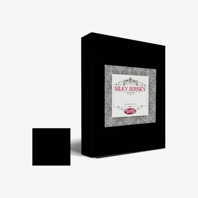 The Range Silky Jersey Fitted Bedsheet Black  - Black / Small Double