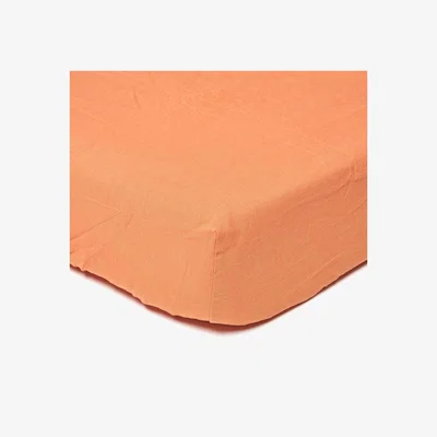 The Range Linen Extra Deep Fitted Sheet - Burnt Orange / Double