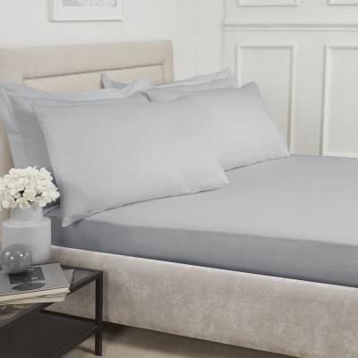 The Range 180 Thread Count Cotton Fitted Sheet  - Silver / Double