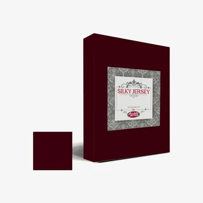 The Range Silky Jersey Fitted Bedsheet Cabernet - Cabernet / Twin