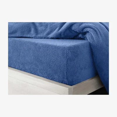 The Range Teddy French Blue Soft Cosy Thermal Fleece Fitted Sheet - French Blue / Double