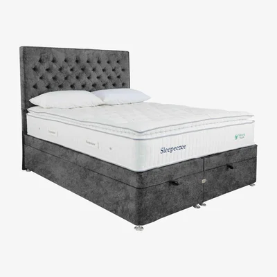 Furniture Village Sleepeezee - Natural Touch 3000 Pillowtop End Ottoman Divan Set - Small Double - Daytona Grey