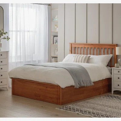 Habitat Habitat Aspley Small Double Wooden Ottoman Bed - Oak Stain