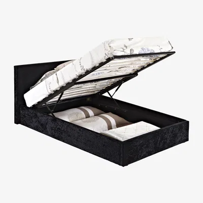The Range Birlea Berlin Ottoman Bed - Black / Small Double