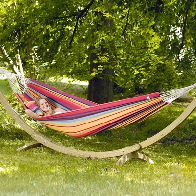 Cuckooland Barbados Double Hammock Set in Rainbow
