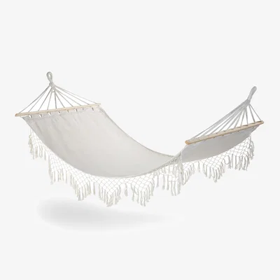 The Range Garden Hammock for 1 Person with Fringe Detail - Biege