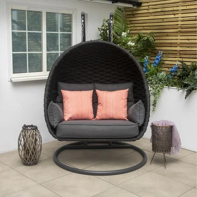 The Range Monaco Rope Double Hanging Egg Chair - Anthracite Grey