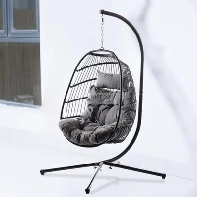 The Range Hanging Rattan Egg Chair Hammock with Cushion - FLD